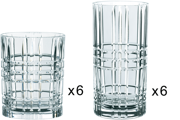 Набір склянок NACHTMANN HIGHLAND 12 шт (Склянки для напоїв 375мл х 6 шт, Склянки для віскі 345мл х 6 шт) купить Киев