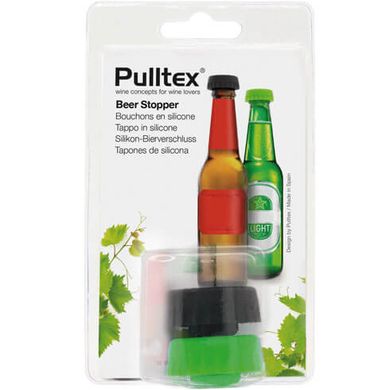 Пробка силиконовая для бутылки пива PULLTEX BEER STOPPER, 2 шт., блистер (черная/зеленая) купить Киев